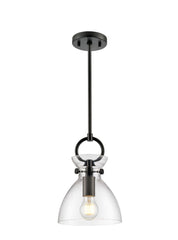 Horizon Pendant Matt Black With Clear Glass