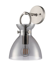 Horizon 1lt Wall Light Satin Nickel With Smoked Glass