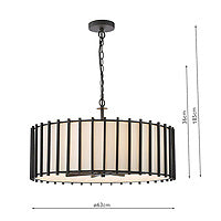 Cagliari 8 Light Pendant Matt Black and Ivory