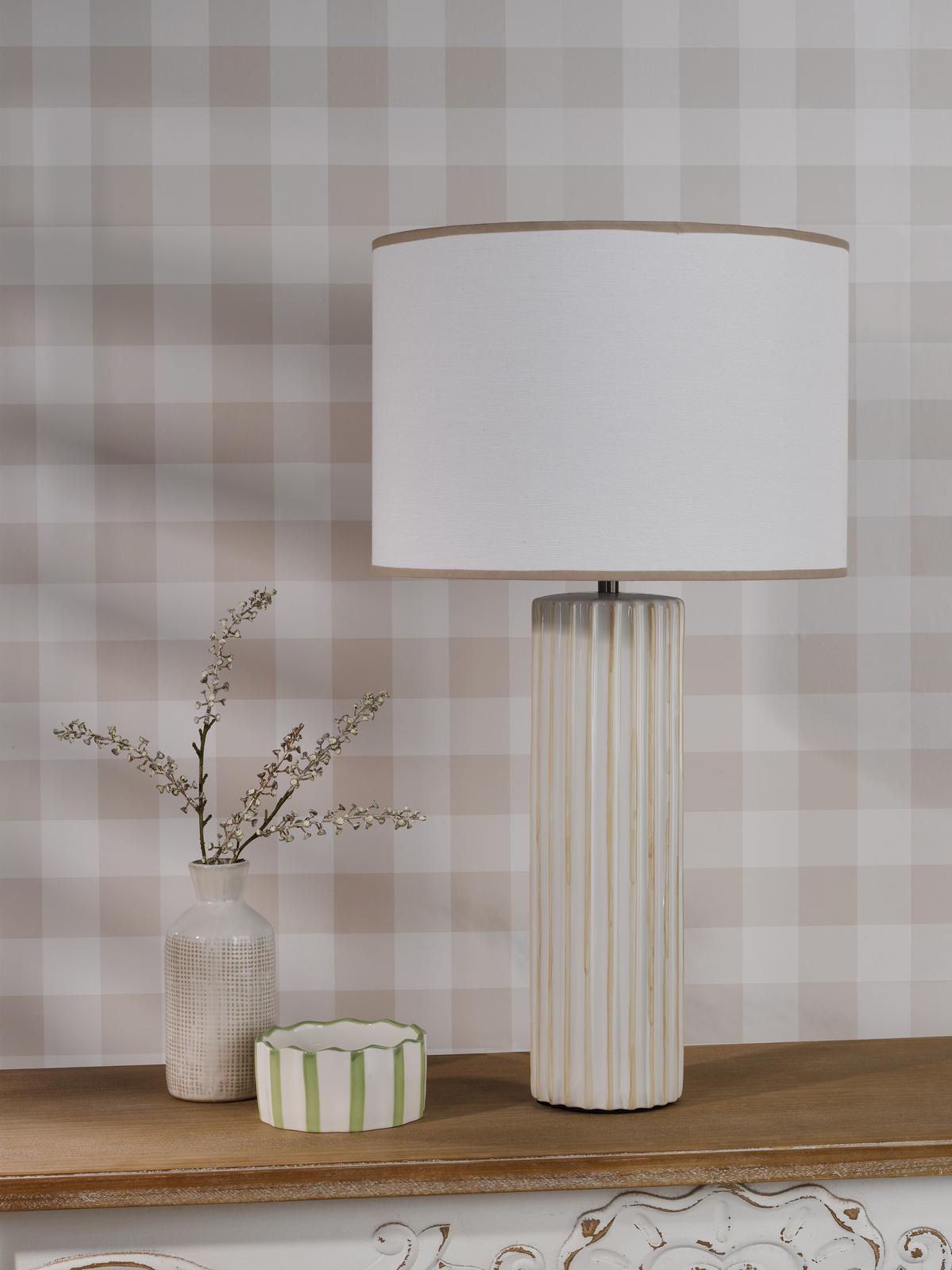 Idella Table Lamp Taupe Ceramic With Shade
