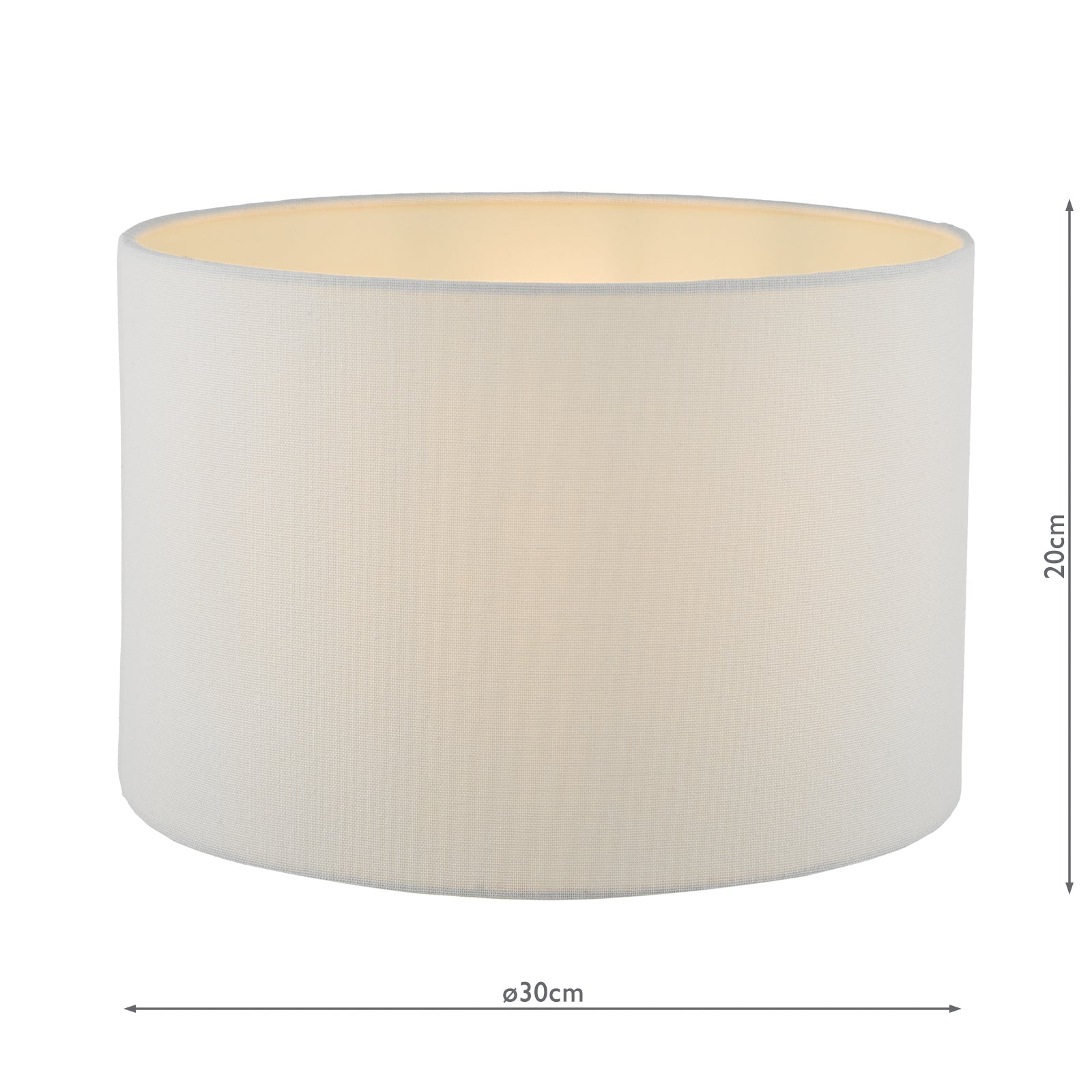 Idonia White Linen Drum Shade 30cm