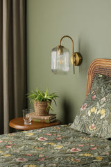Idra Wall Light Aged Bronze and Ribbed Glass