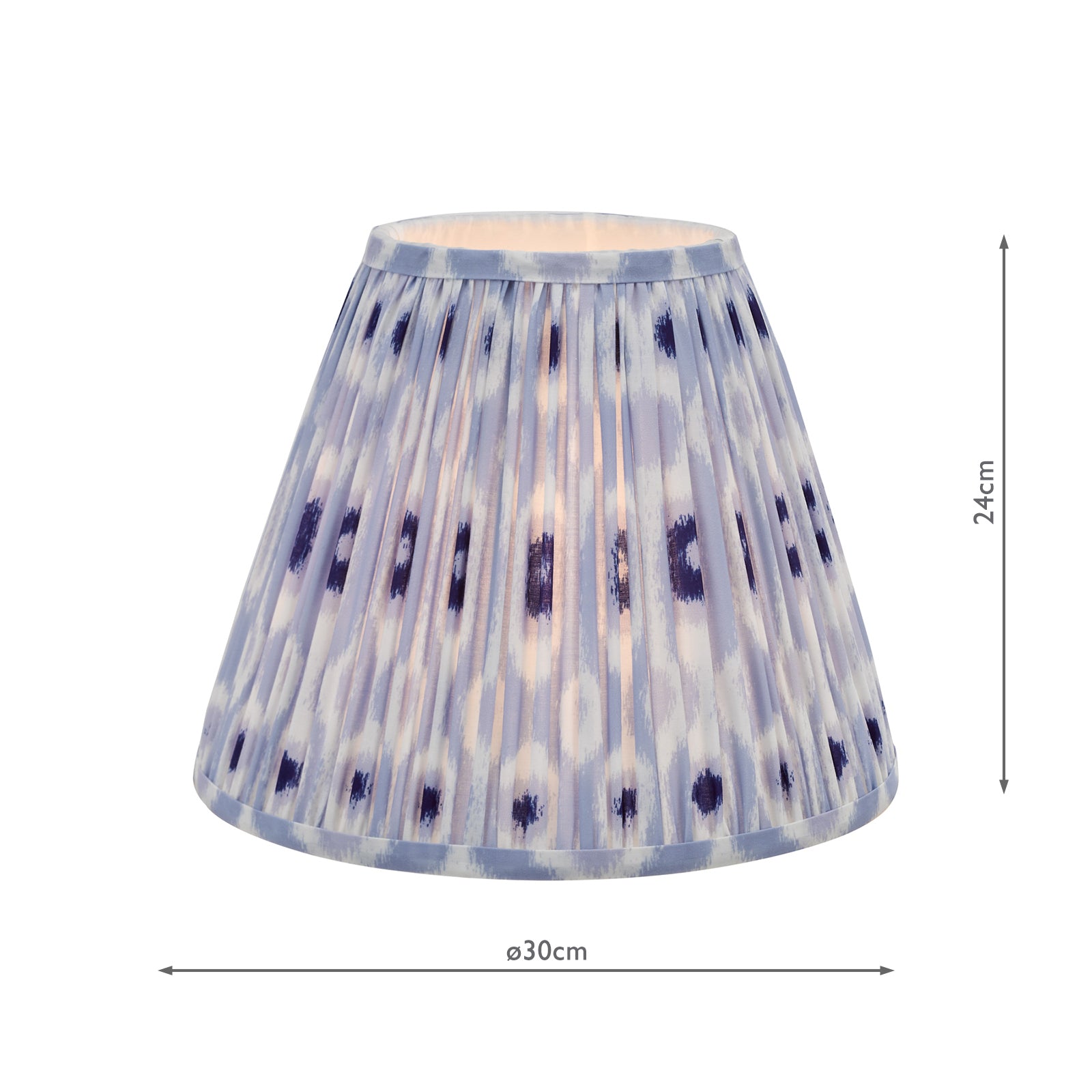 Ikat Blue Cotton Empire Shade 30cm
