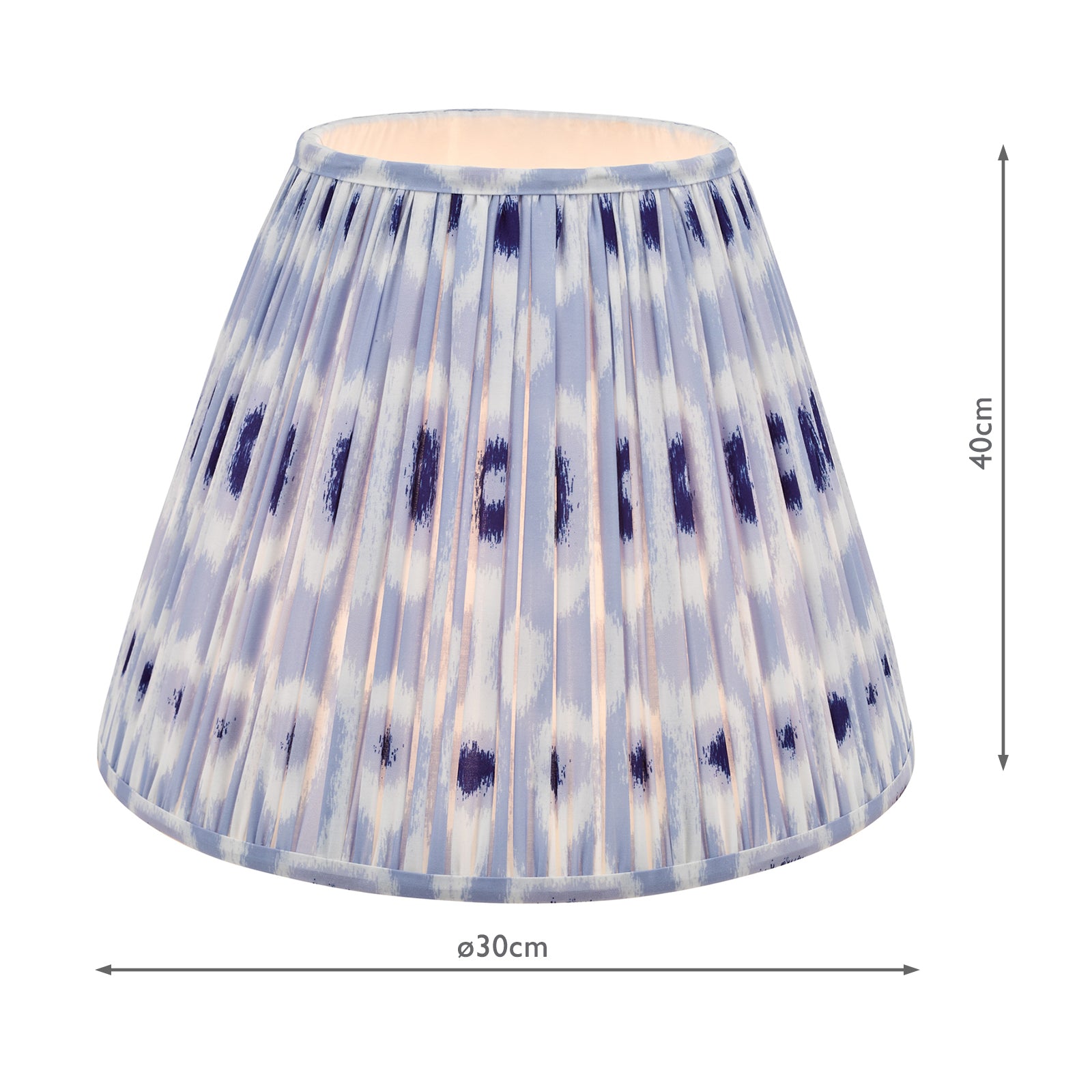 Ikat Blue Cotton Empire Shade 40cm