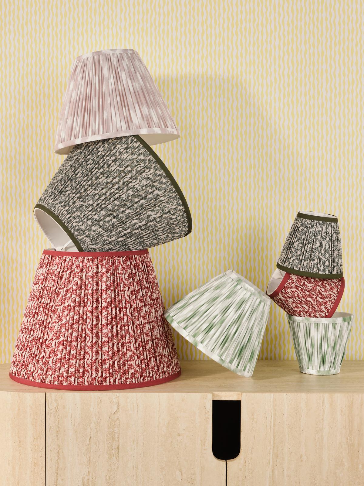 Ikat Taupe Cotton Empire Shade 40cm