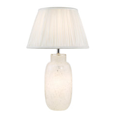 Ileana Table Lamp White Glass With Shade