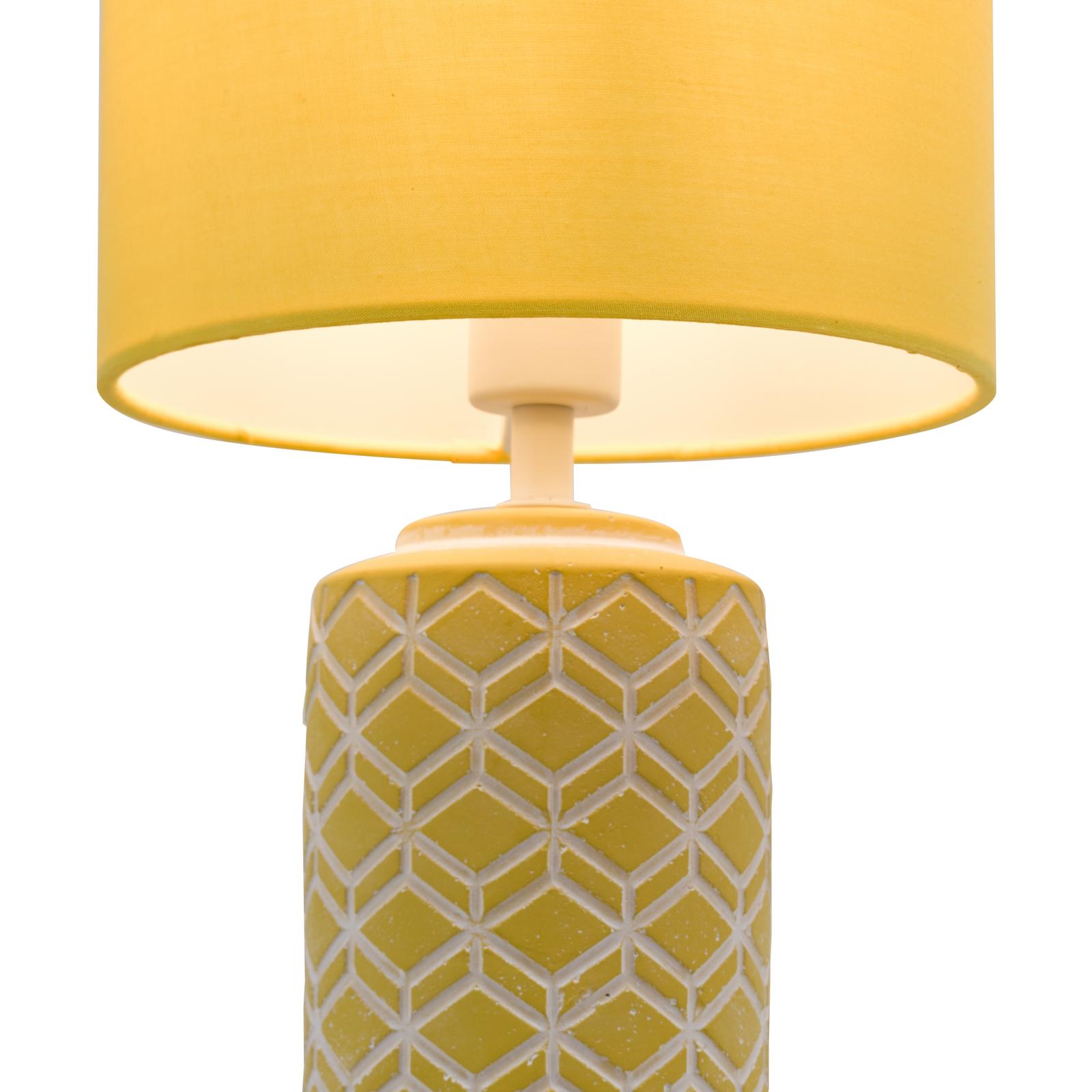 Ilona Ceramic Table Lamp Yellow With Shade