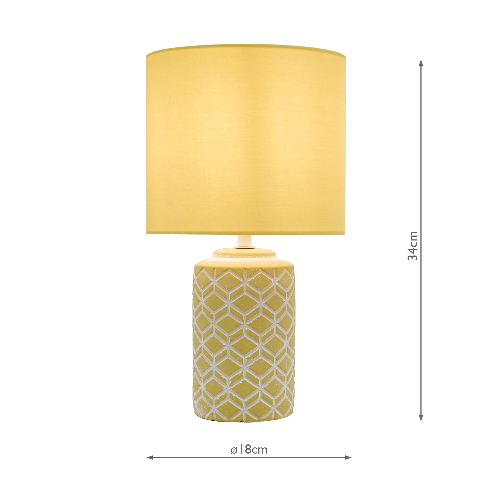 Ilona Ceramic Table Lamp Yellow With Shade