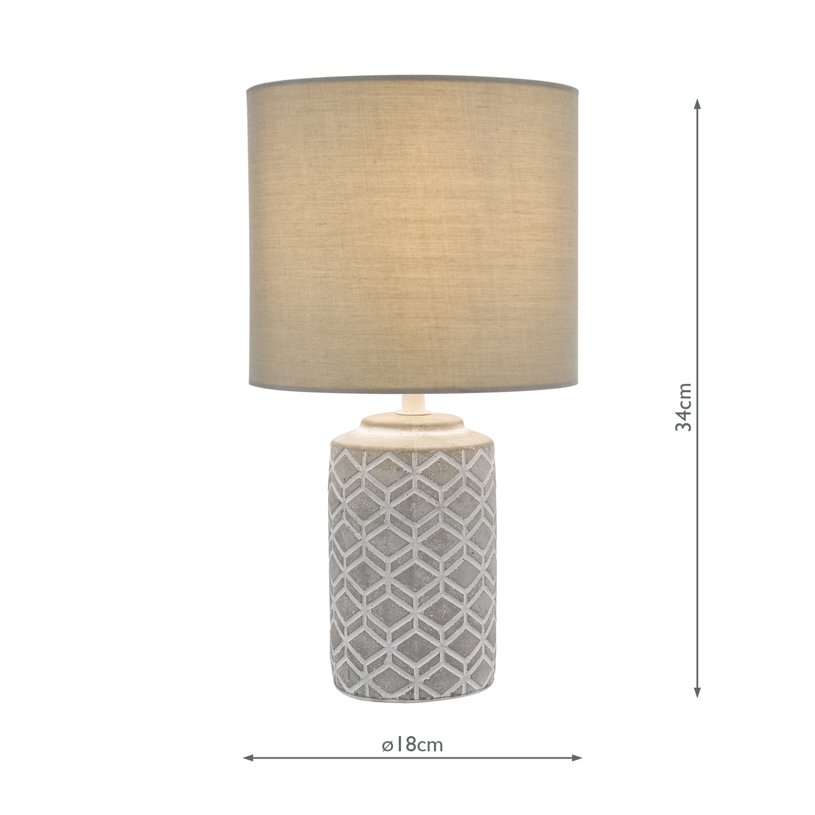 Ilona Ceramic Table Lamp Grey With Shade