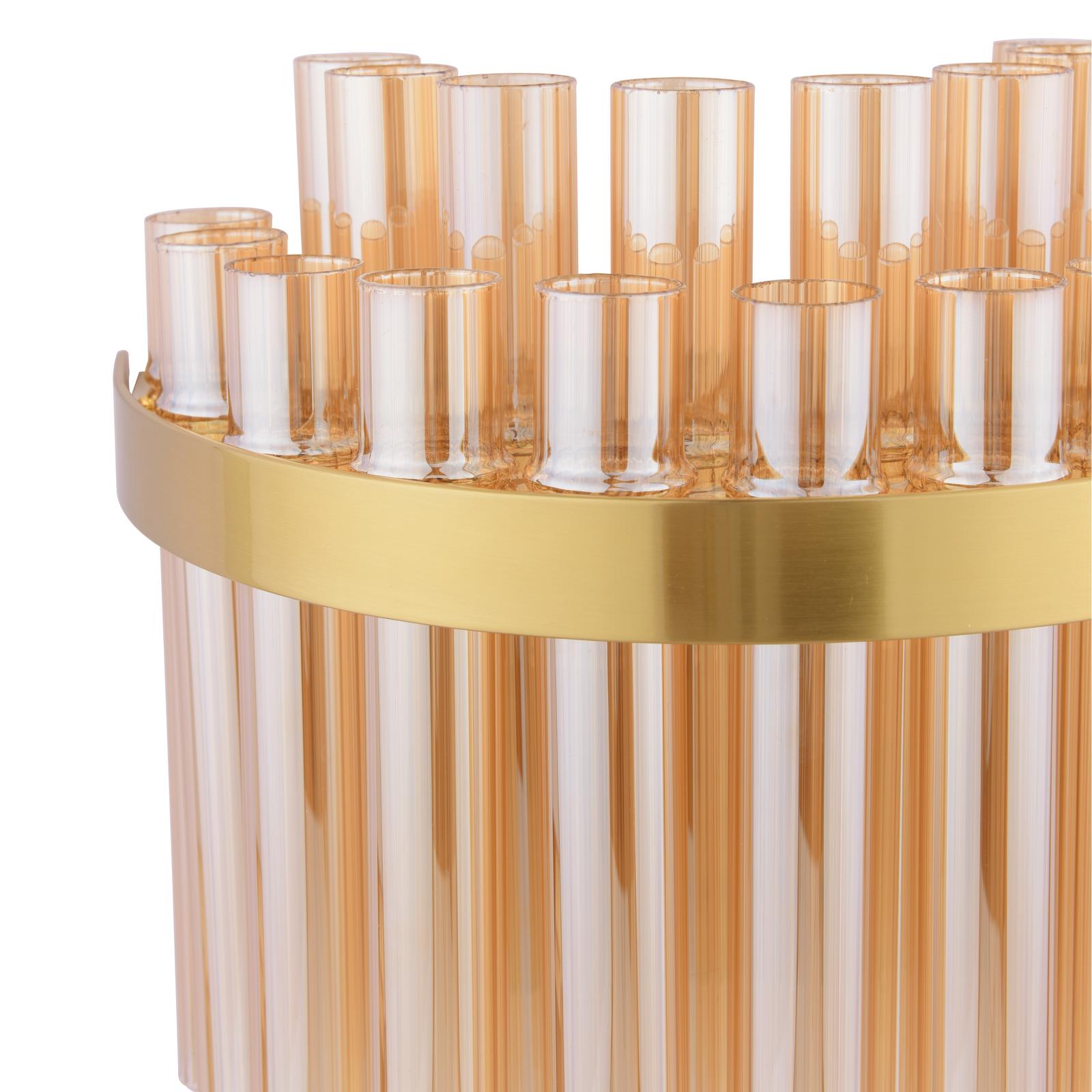 Imani 2 Light Wall Light Natural Brass and Champagne Ribbed Glass