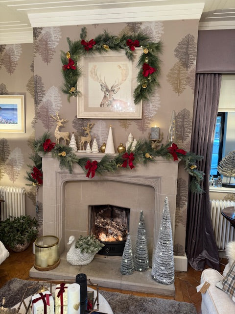 Laura Ashley Bow and  Bell Garland Pre Lit 250cm