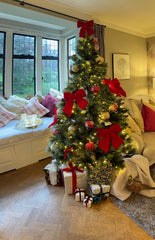 Laura Ashley 7ft  Pre Lit Christmas Tree with Dew Drops, Pinecones