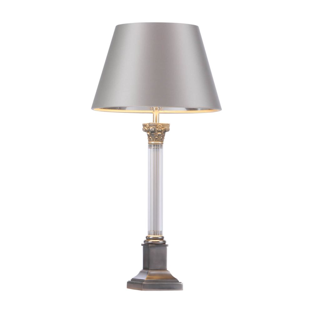 David Hunt Lighting Imperial Table Lamp Small Glass and Pewter