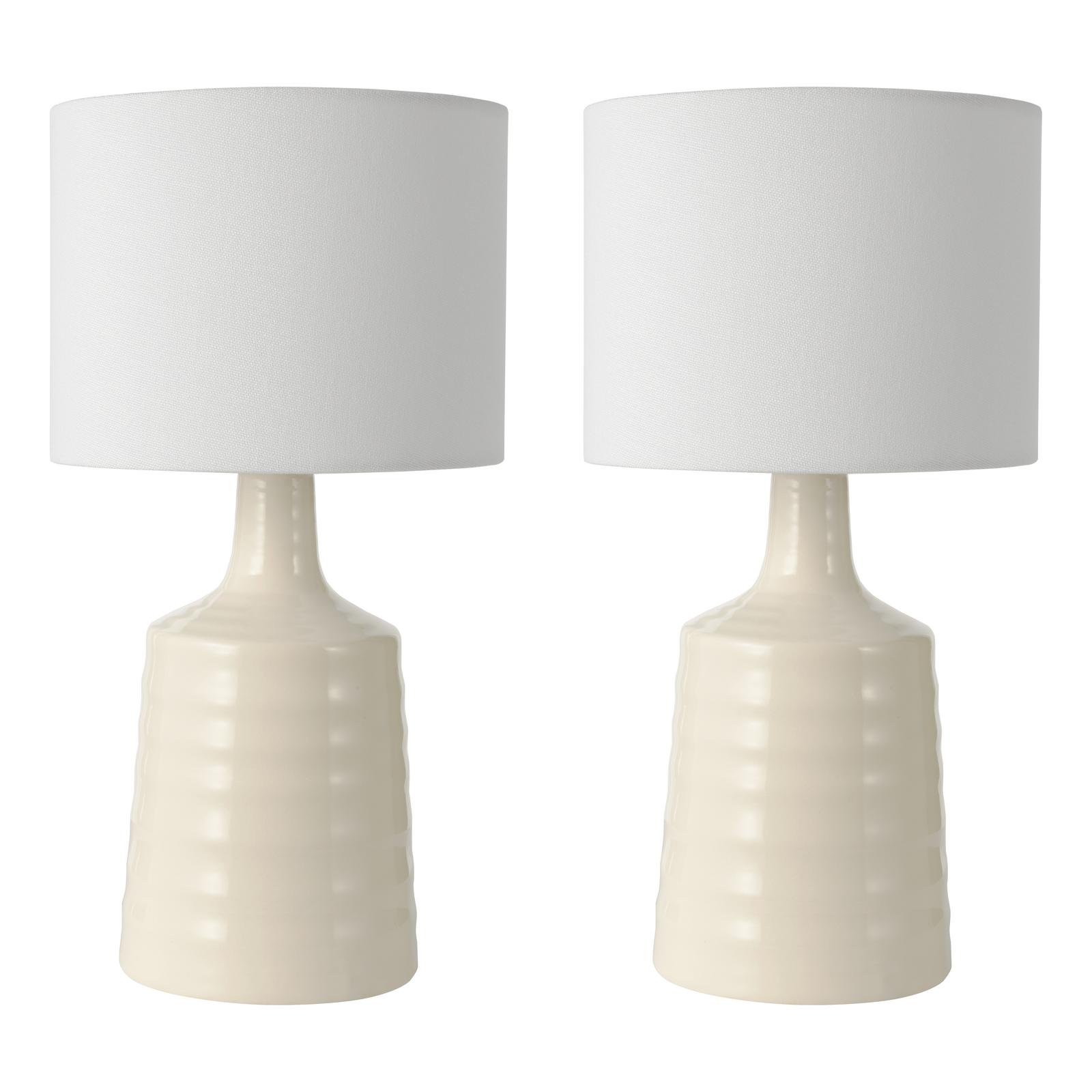 Inci Twin Pack Table Lamp Cream With Shade