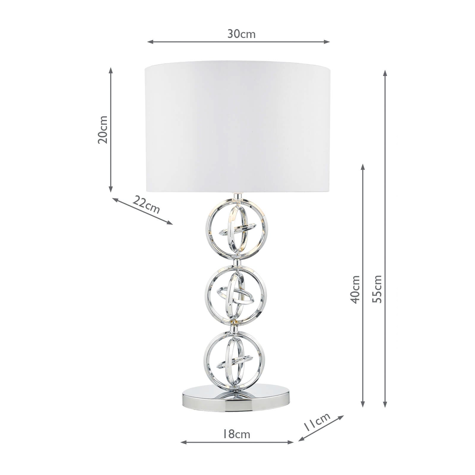 Innsbruck Table Lamp Polished Chrome With Shade