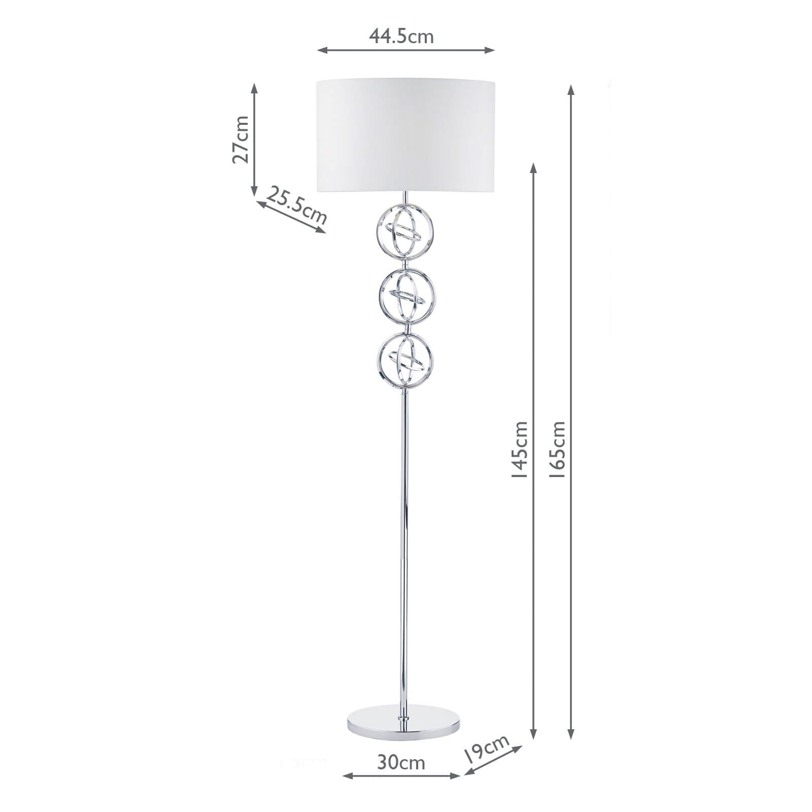 Innsbruck Floor Lamp Polished Chrome With Shade