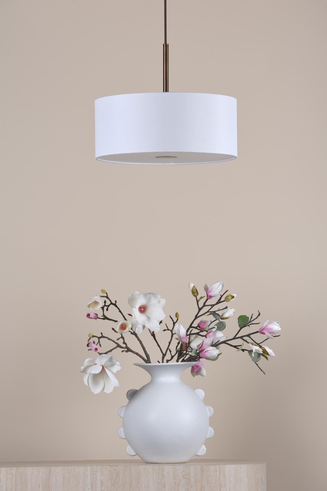 Isla 3 Light Pendant Antique Bronze and Ivory Shade 40cm
