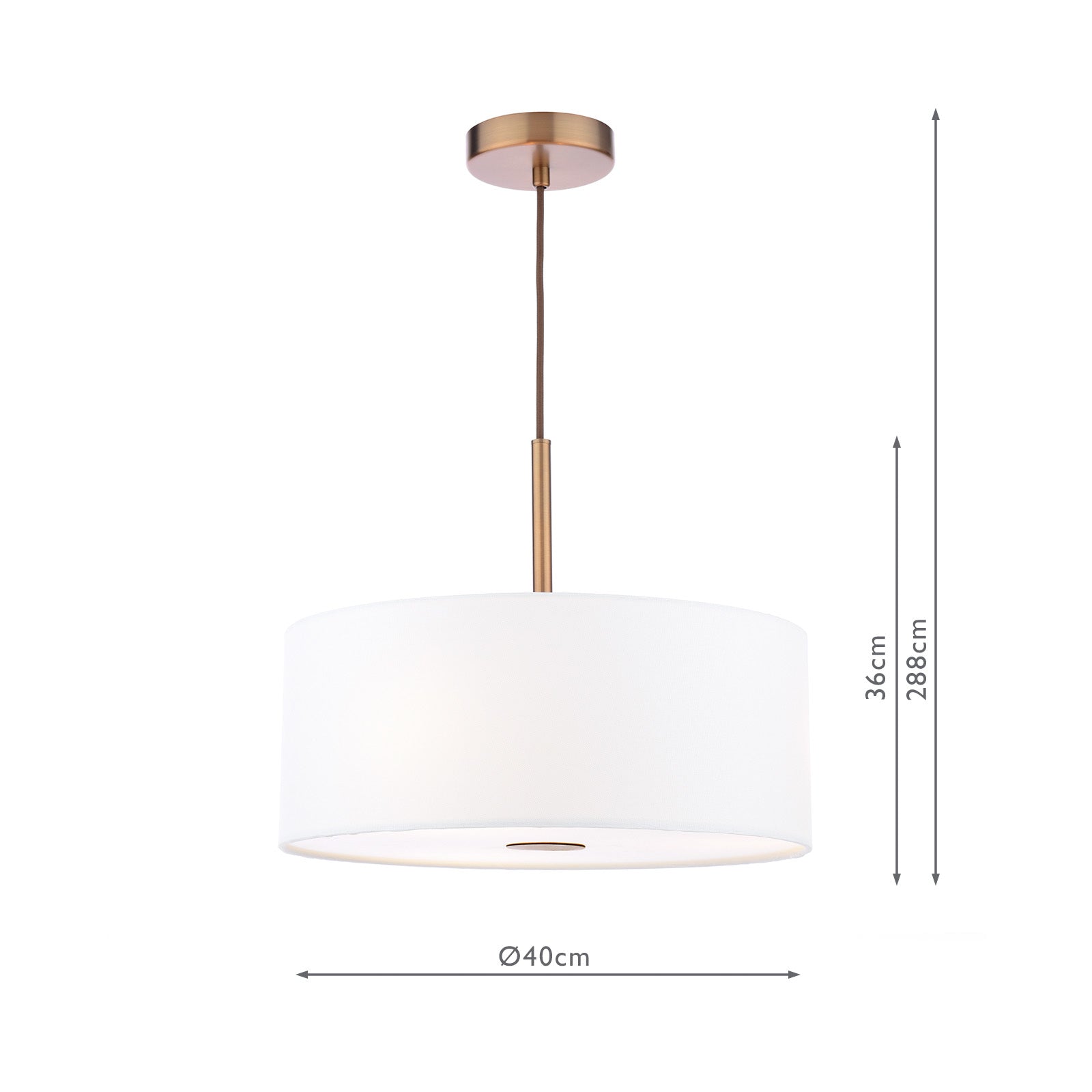 Isla 3 Light Pendant Antique Bronze and Ivory Shade 40cm