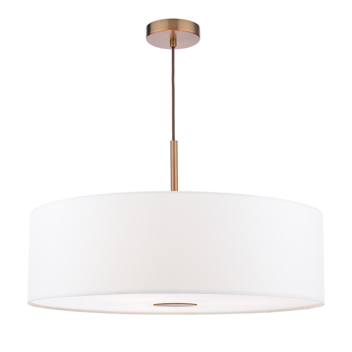 Isla 3 Light Pendant Antique Bronze and Ivory Shade 60cm