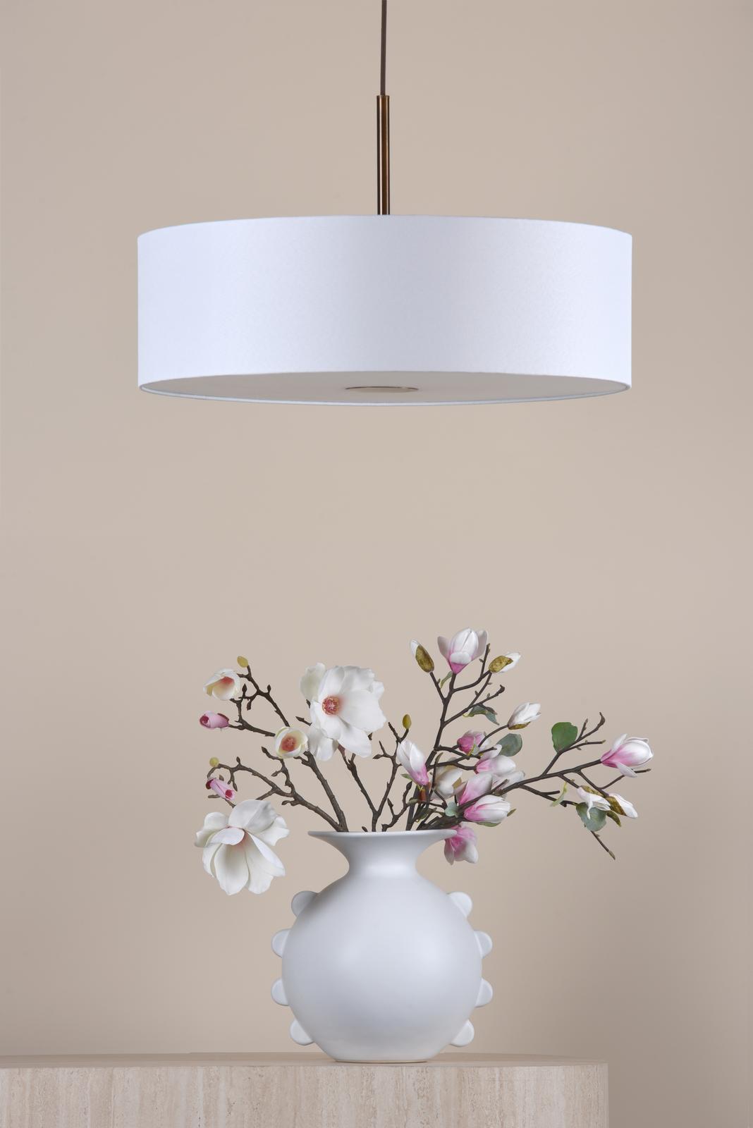 Isla 3 Light Pendant Antique Bronze and Ivory Shade 60cm