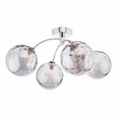 Izzy 4 Light Semi Flush Polished Chrome With Smoked Dimpled Glass