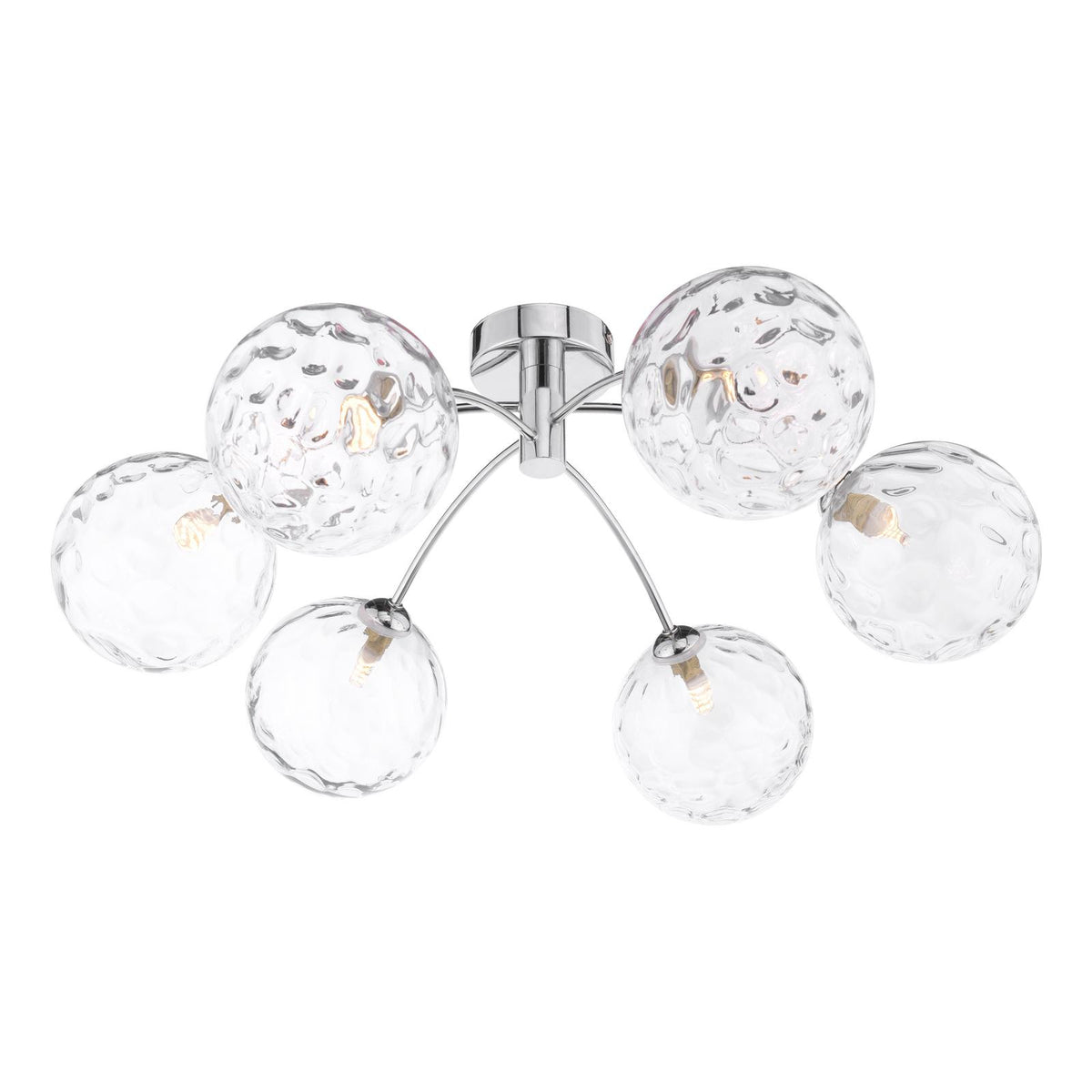 Izzy 6lt Semi Flush Polished Chrome With Clear Dimpled Glass