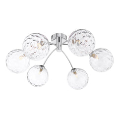 Izzy 6lt Semi Flush Polished Chrome With Clear Dimpled Glass