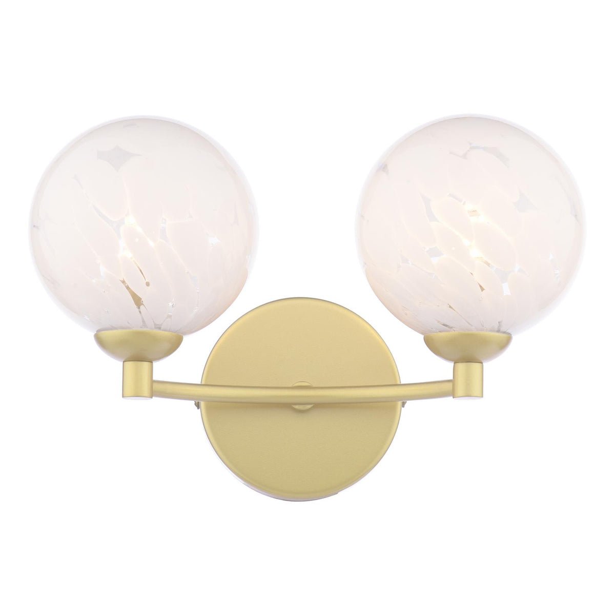 Izzy 2 Light Wall Light Matt Gold With White Confetti Glass