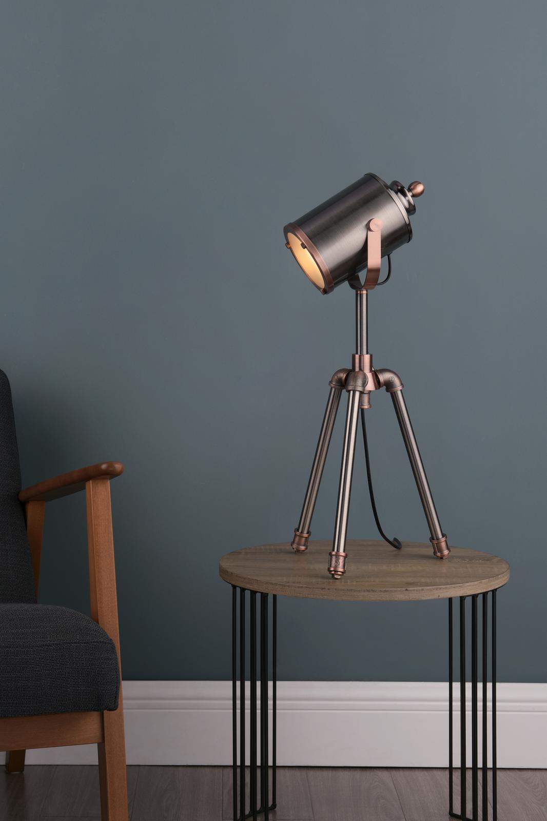 Jake Task Table Lamp Antique Silver And Copper