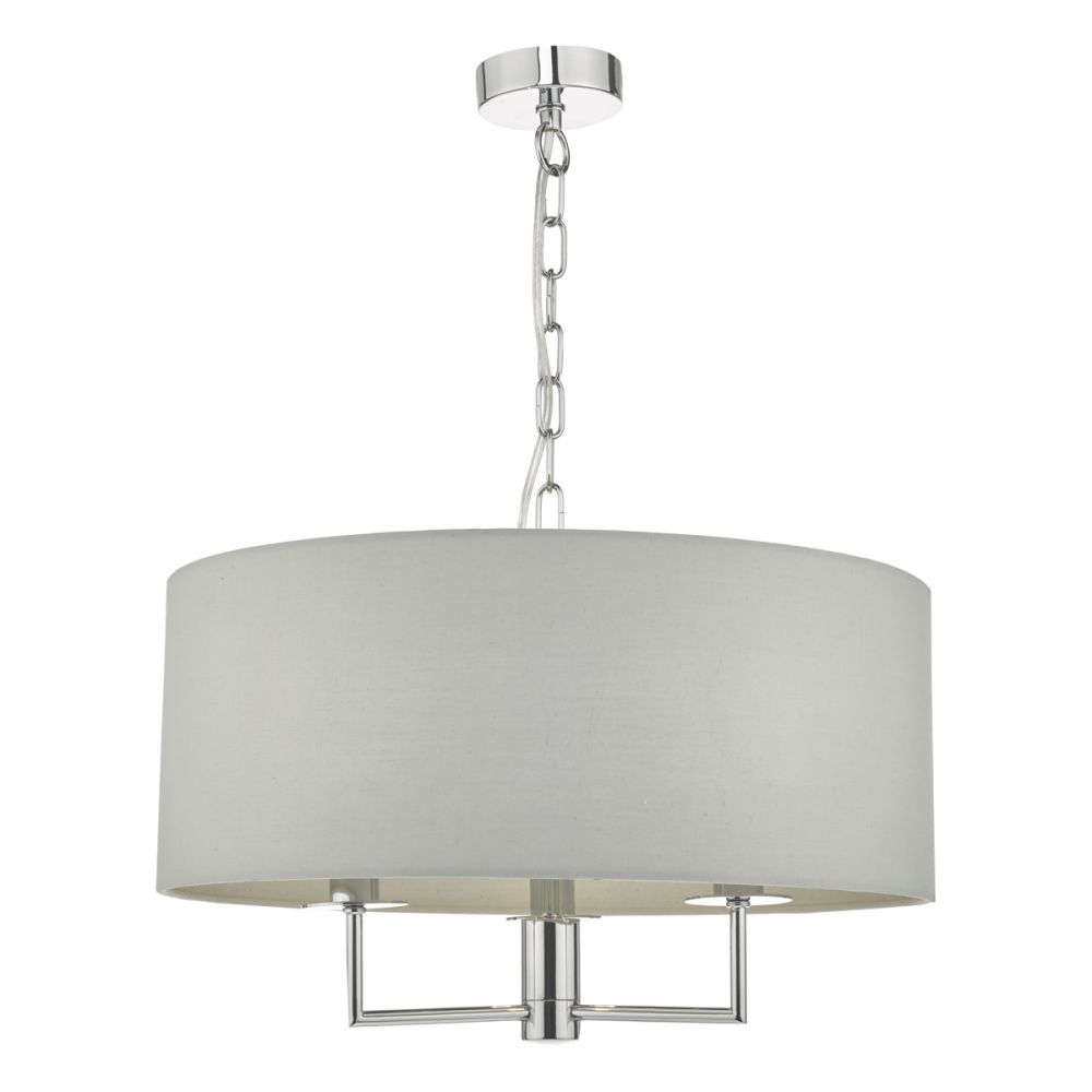 Jamelia 3lt Pendant Polished Chrome & Grey dar lighting