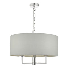 Jamelia 3lt Pendant Polished Chrome & Grey dar lighting