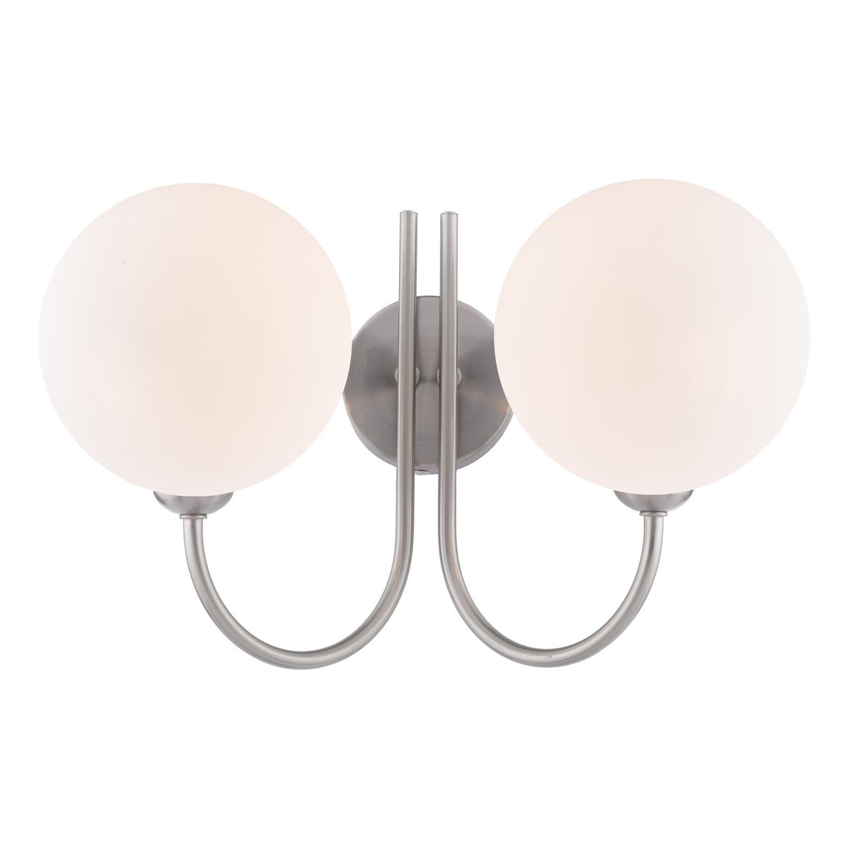 Jared 2 Light Wall Light Satin Nickel With Opal Glass