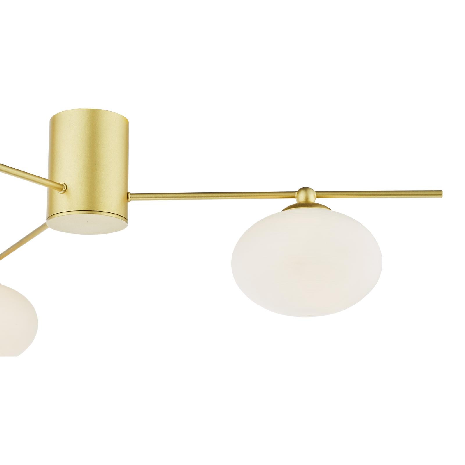 Jasper 3 Light Semi-Flush Satin Gold and Opal Glass