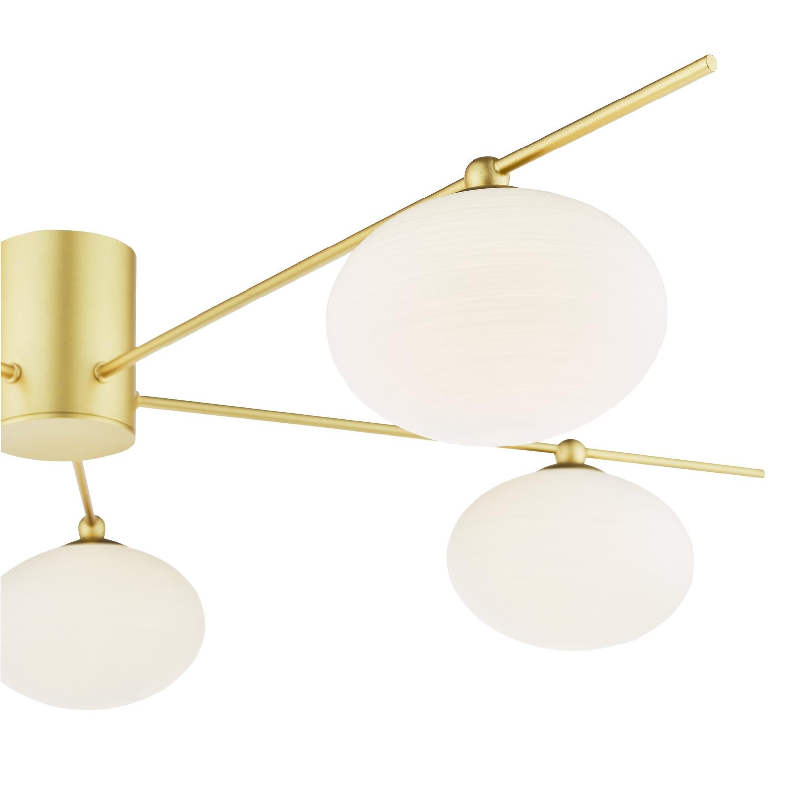 Jasper 5 Light Semi-Flush Satin Gold and Opal Glass
