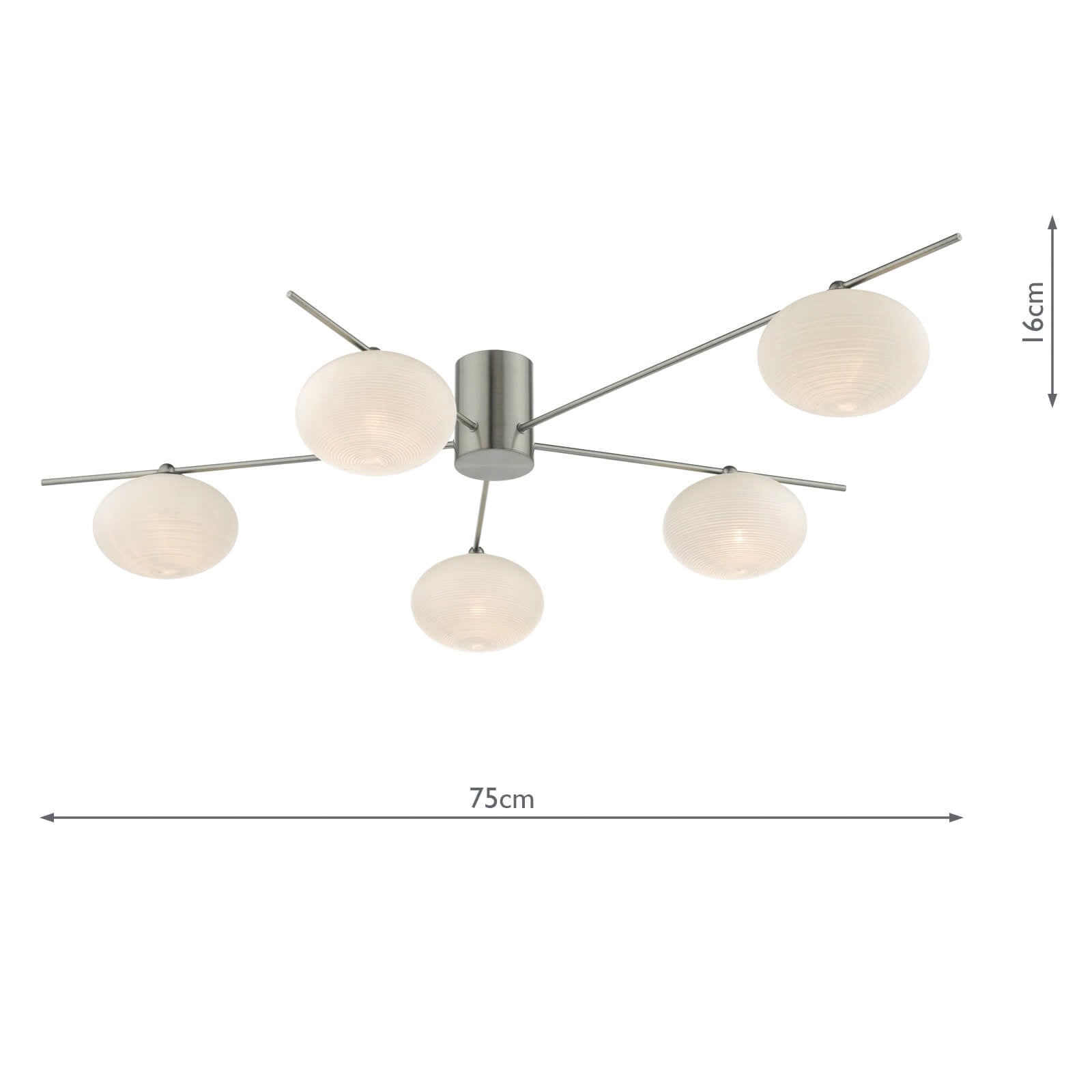 Jasper 5 Light Semi Flush Satin Nickel