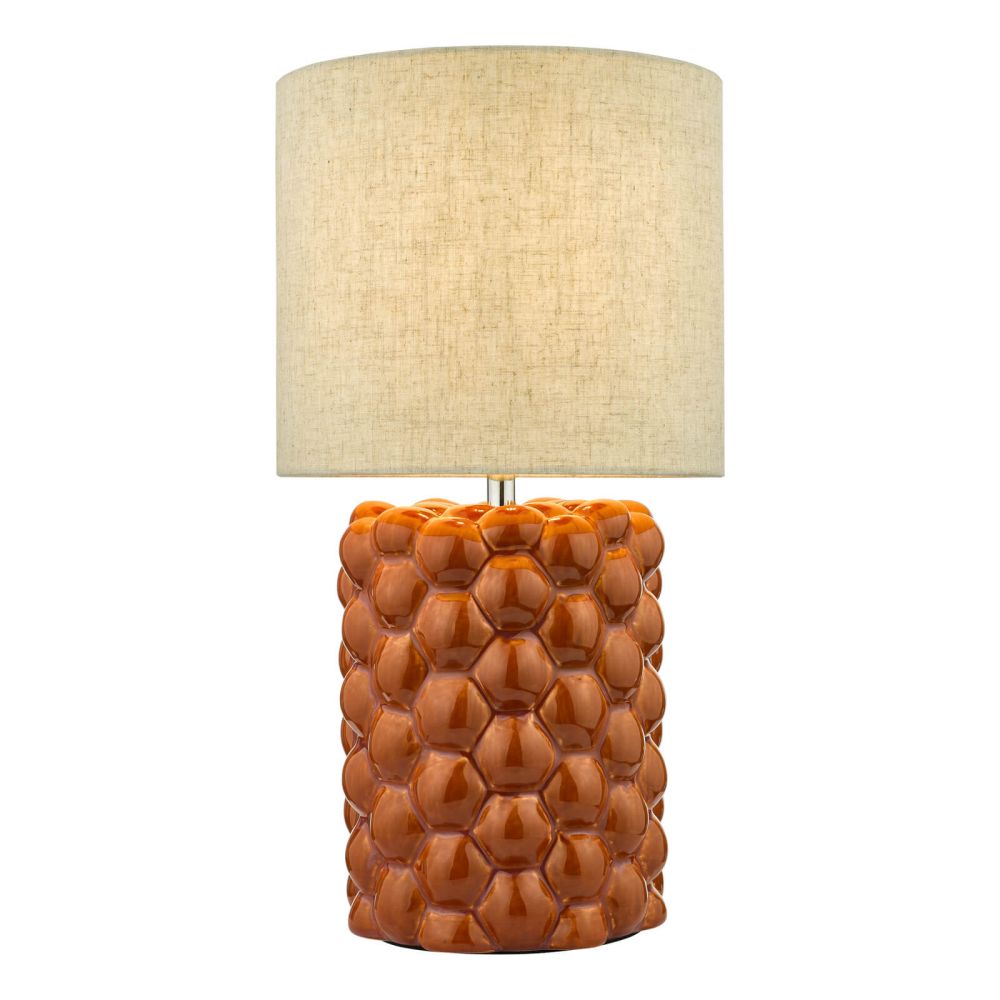 Jayden Table Lamp Orange Glaze With Shade dar Lighting