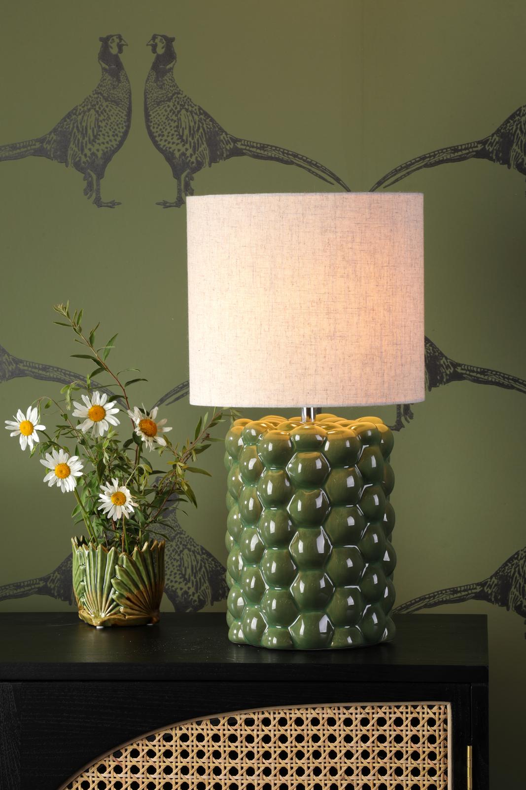 Jayden Table Lamp Green Reactive Glaze With Shade