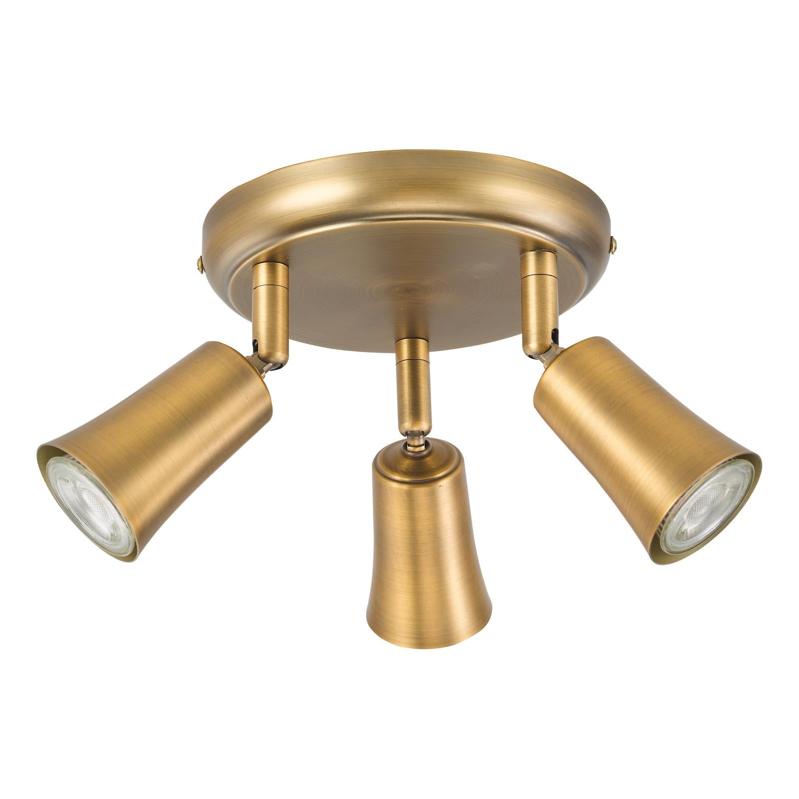 Jedrek 3 Light Single Spotlight Aged Brass