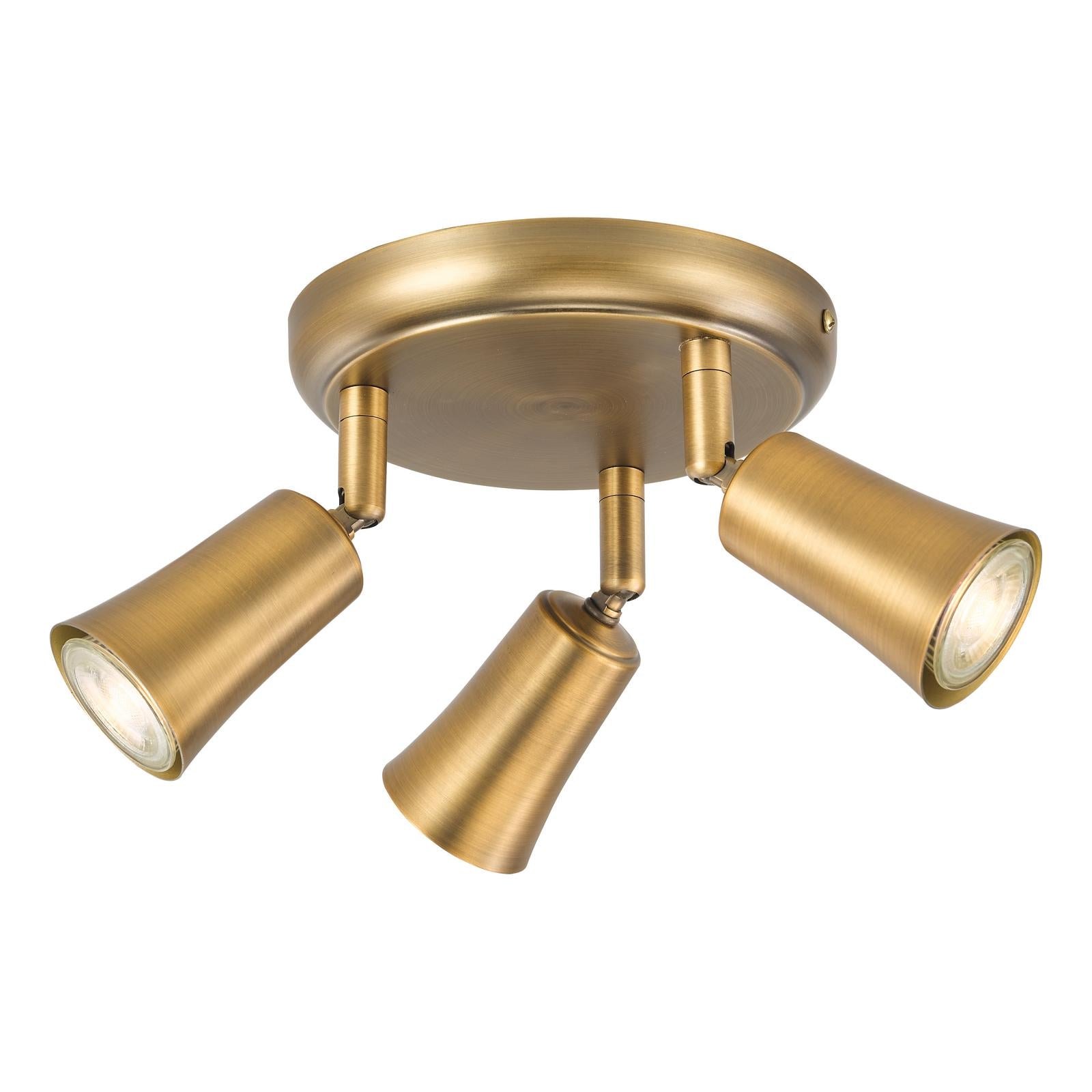 Jedrek 3 Light Single Spotlight Aged Brass