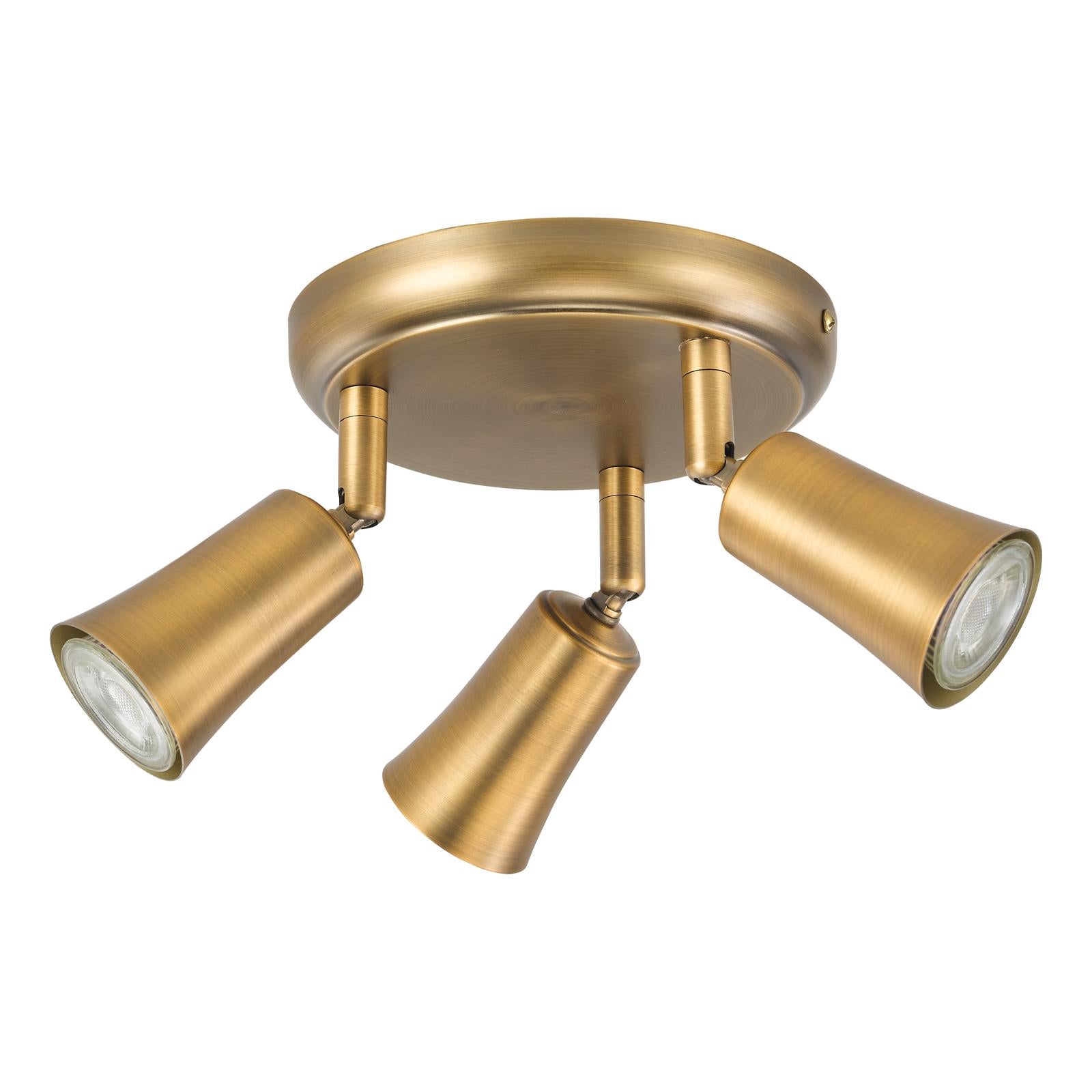 Jedrek 3 Light Single Spotlight Aged Brass