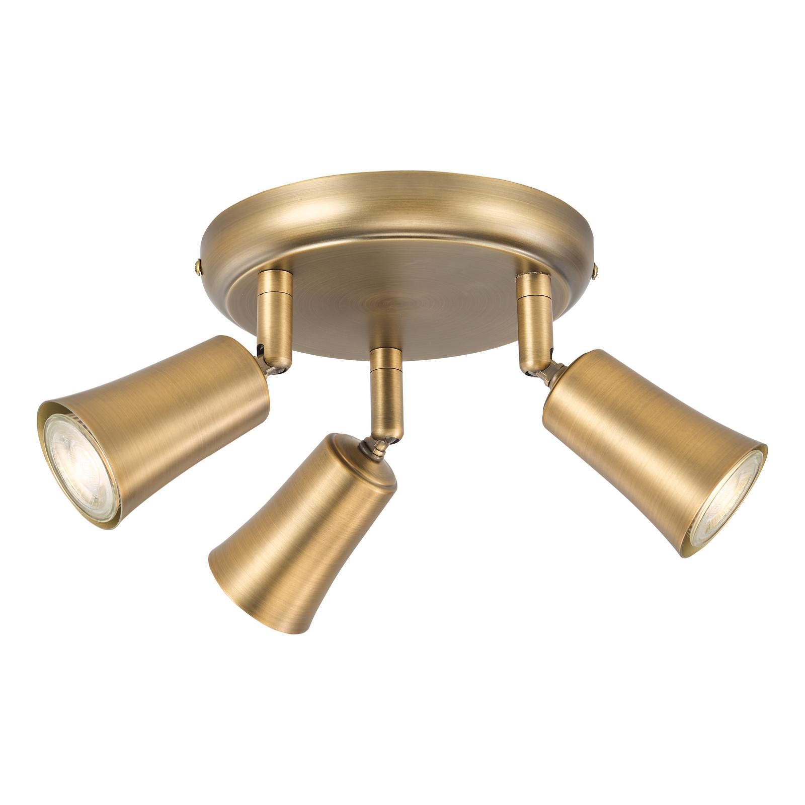 Jedrek 3 Light Single Spotlight Aged Brass
