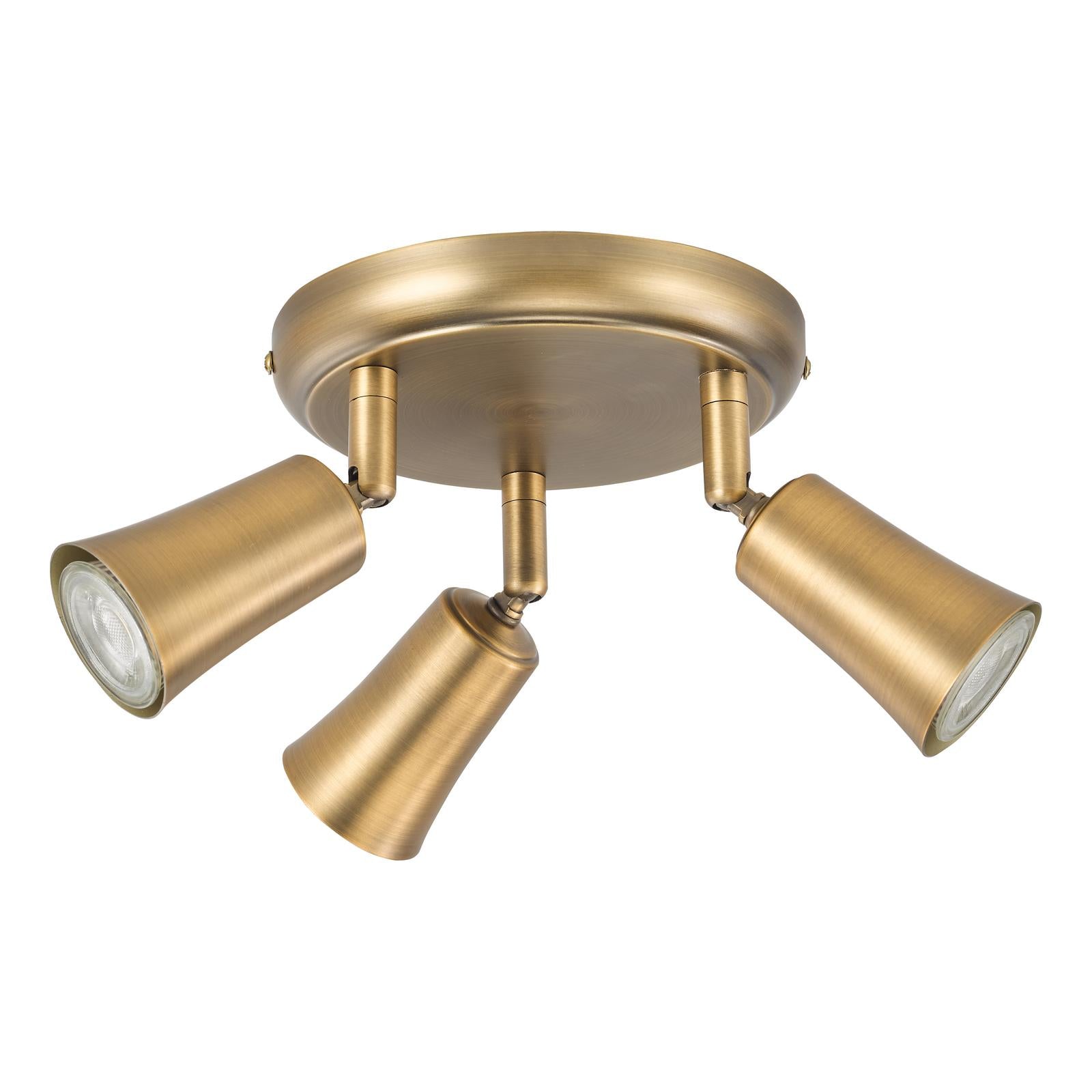 Jedrek 3 Light Single Spotlight Aged Brass