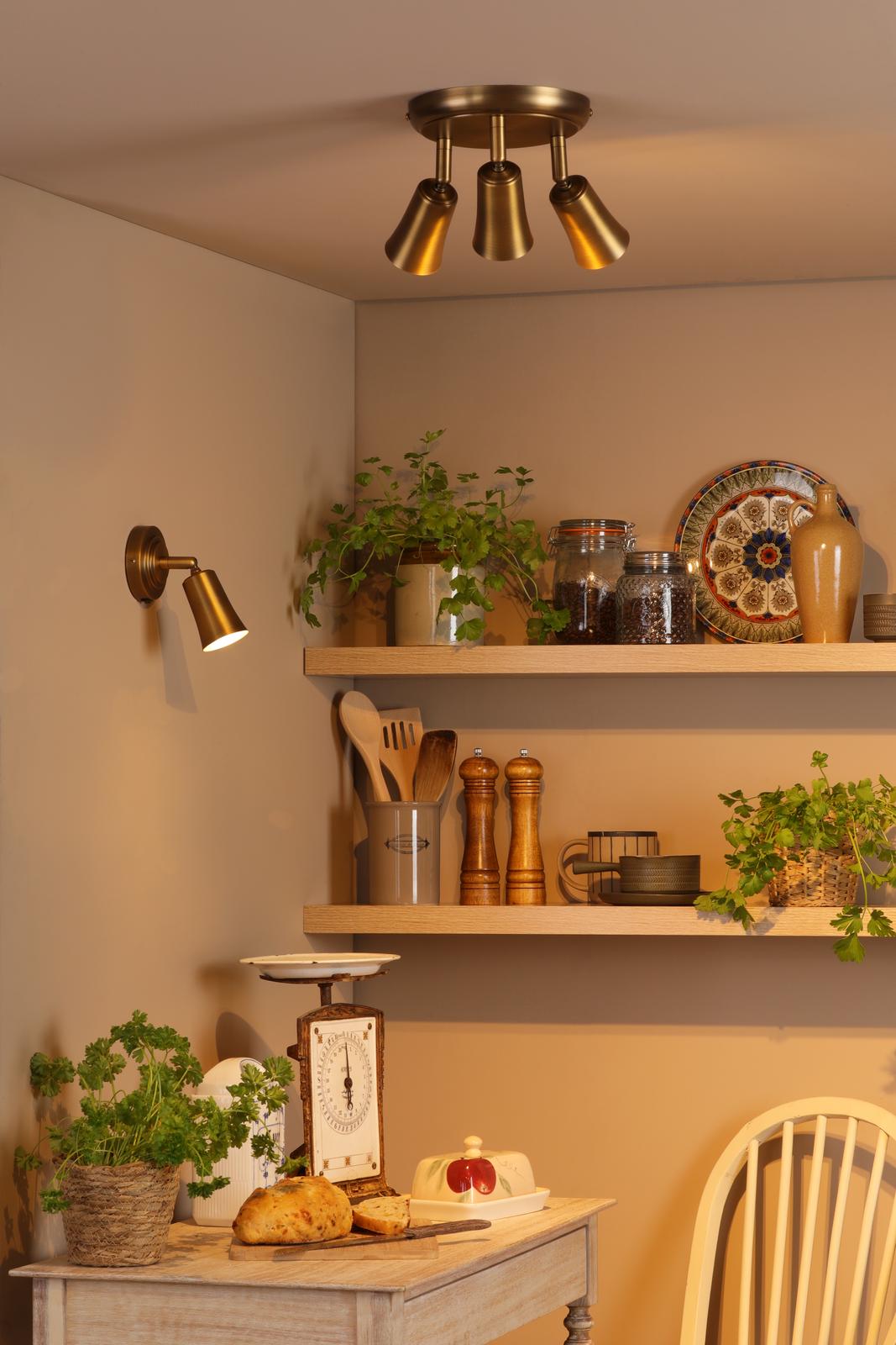 Jedrek 3 Light Single Spotlight Aged Brass
