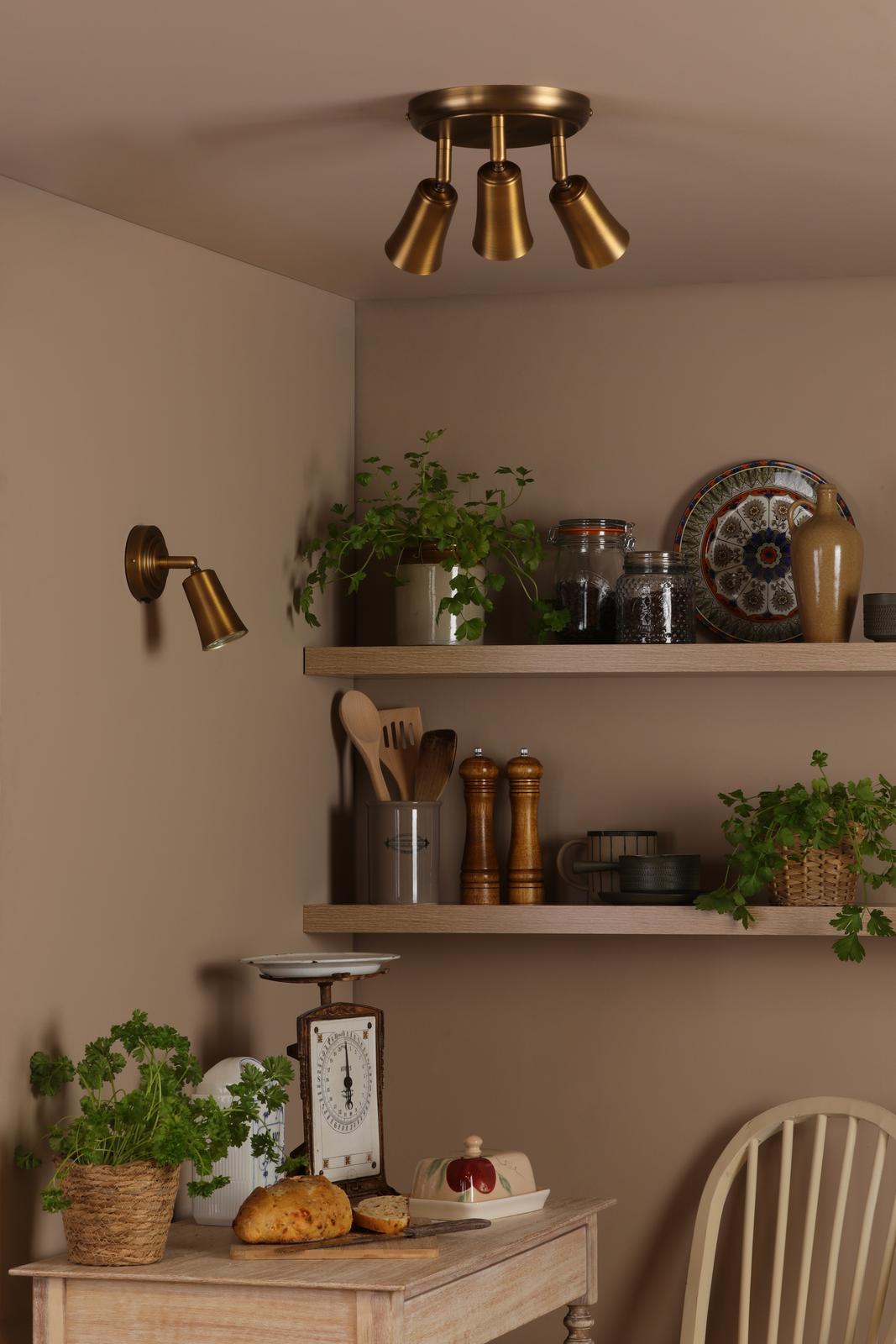 Jedrek 3 Light Single Spotlight Aged Brass
