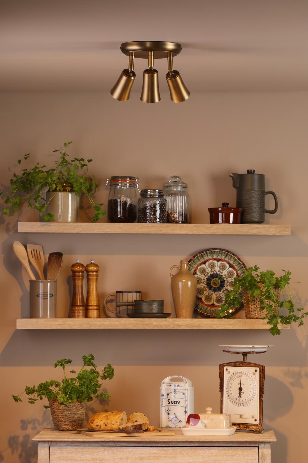 Jedrek 3 Light Single Spotlight Aged Brass