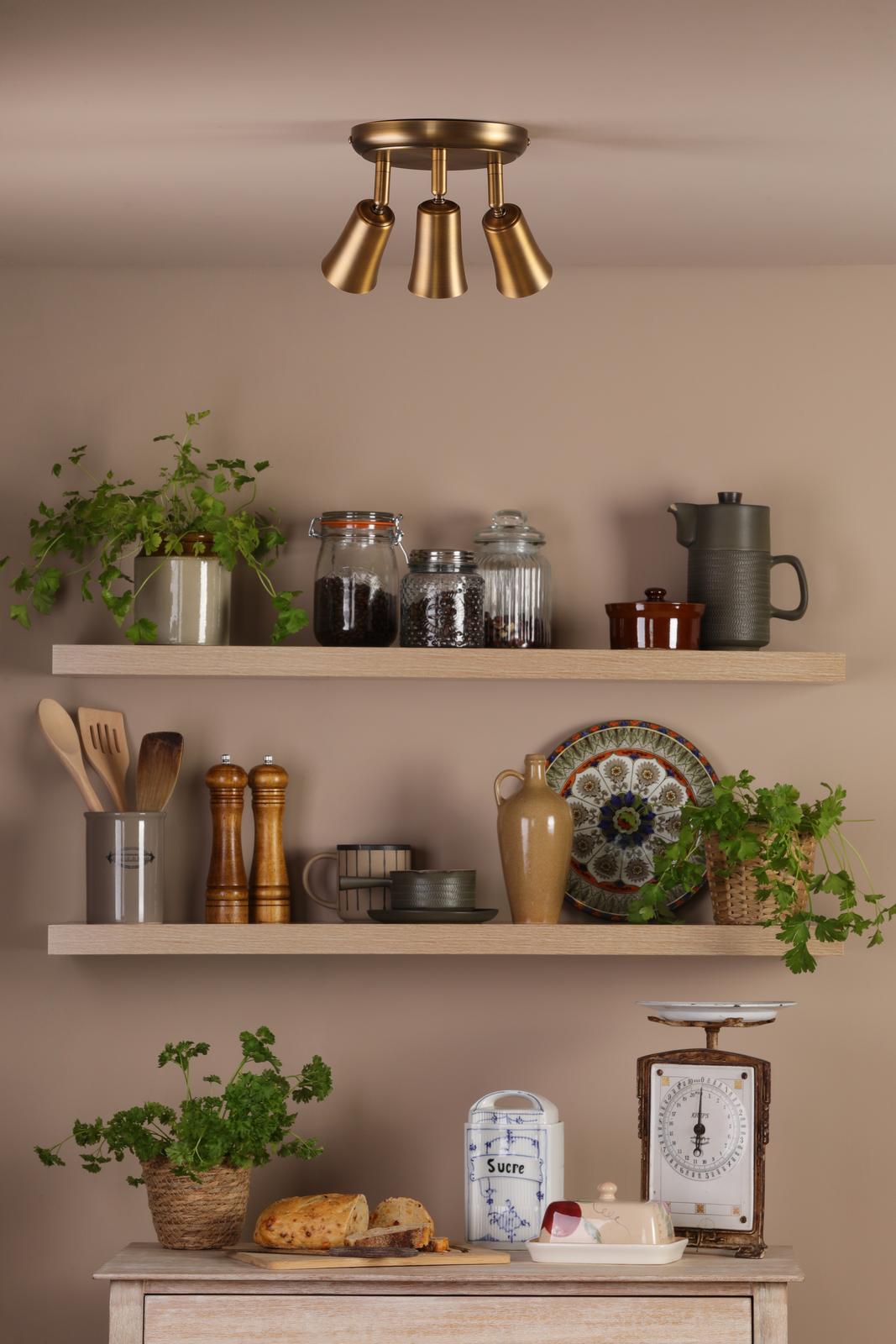 Jedrek 3 Light Single Spotlight Aged Brass