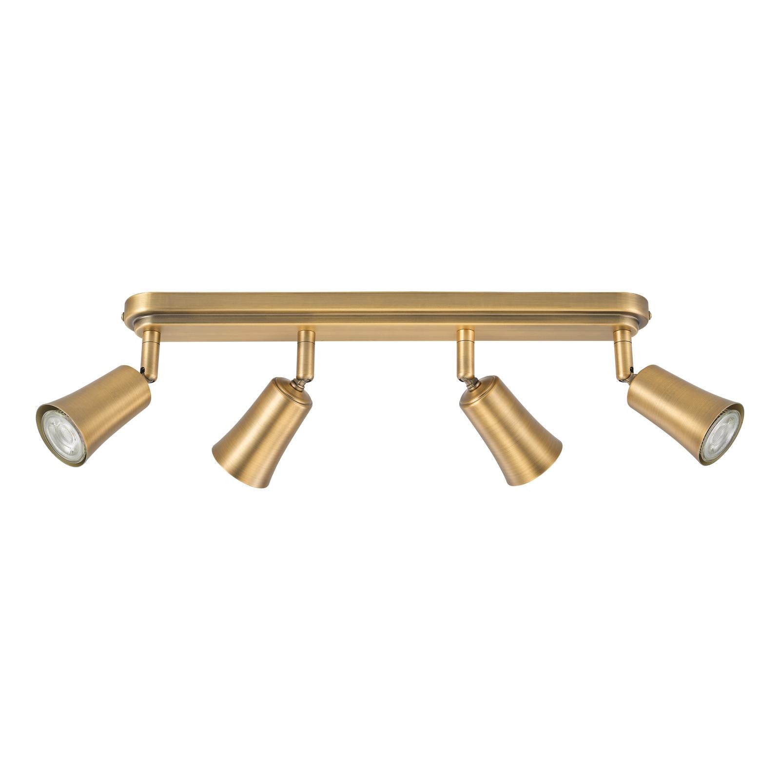 Jedrek 4 Light Bar Spotlight Aged Brass