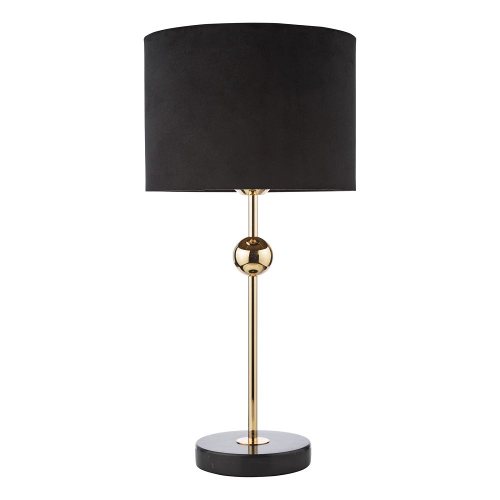 dar Lighting Jillian Table Lamp Marble and Polished Gold With Shade