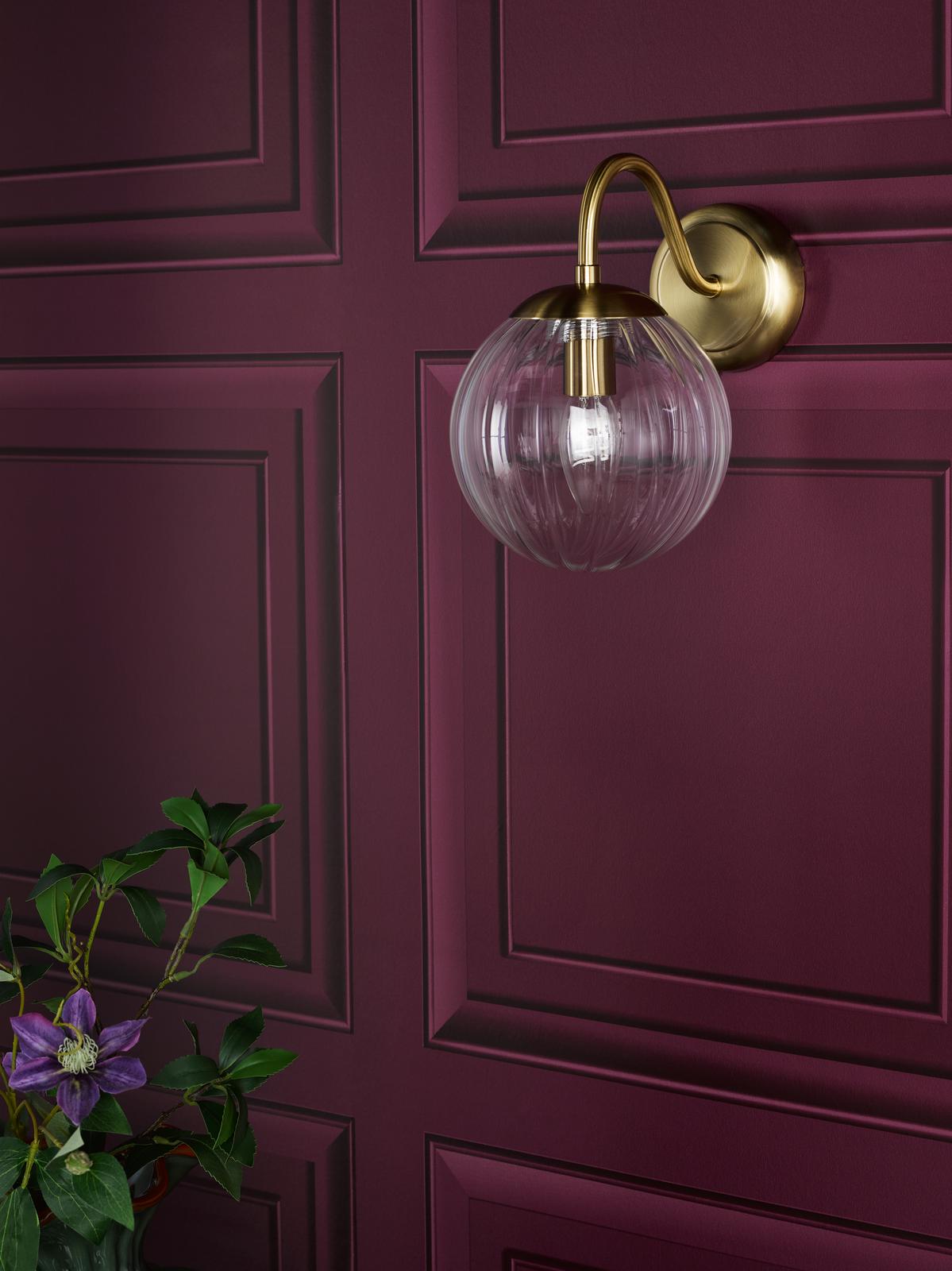 Jocelyn Wall Light Natural Brass and Glass