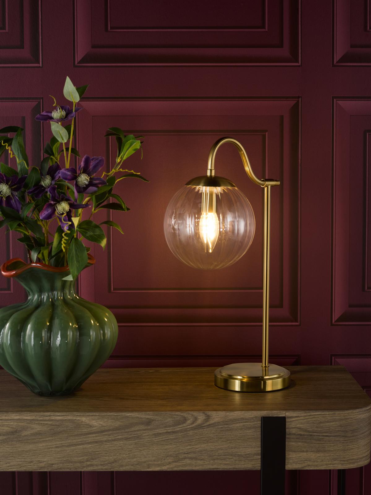 Jocelyn Table Lamp Natural Brass and Glass
